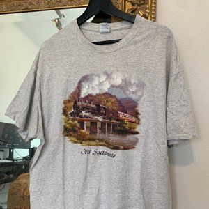 Gray 'Old Sacramento' Train Shirt - XL